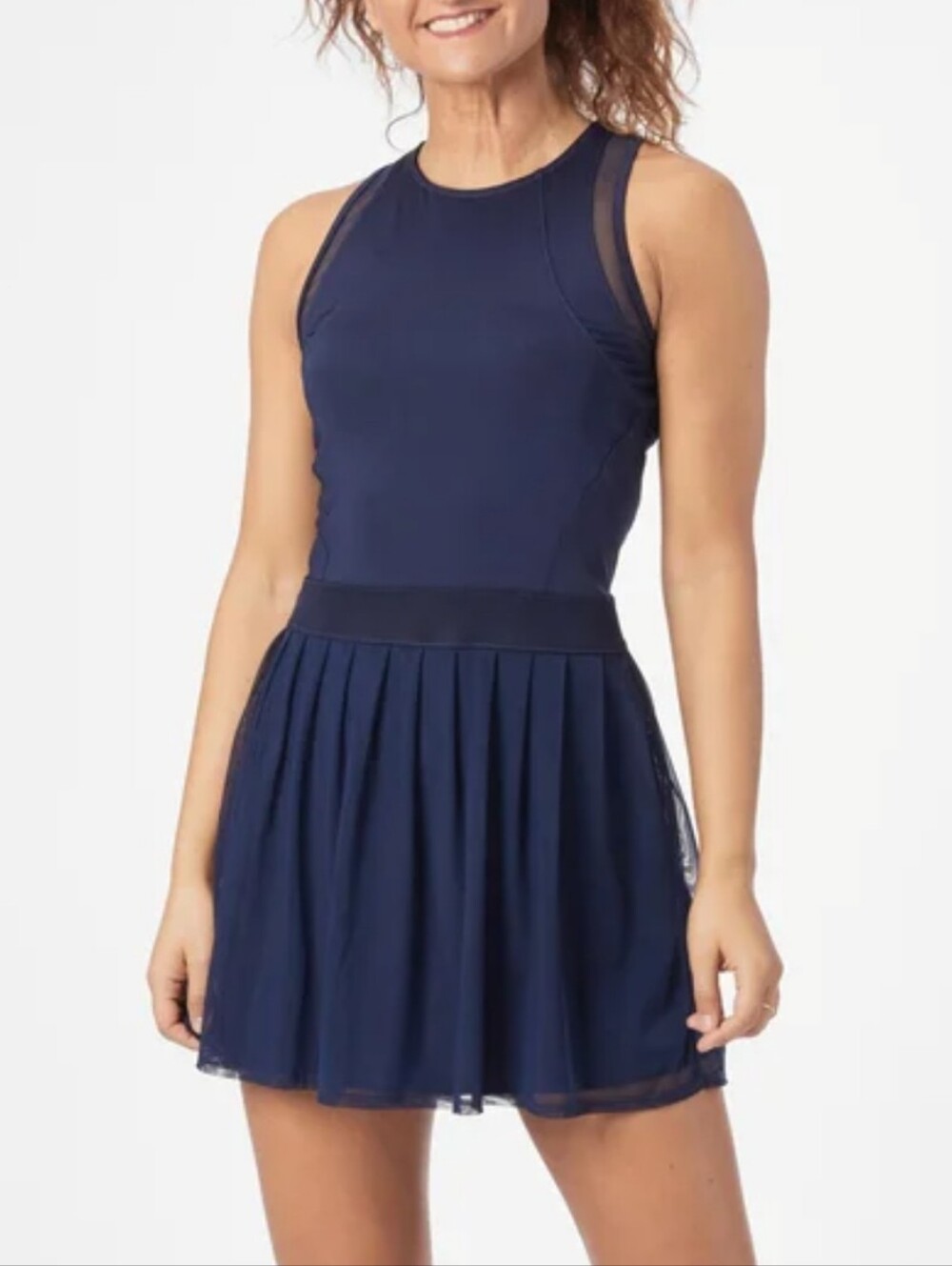 Lucky in Love Navy Blue Athletic Tennis Dress NWT Pleated Tennisprep Neon Zip-up - Picture 3 of 14